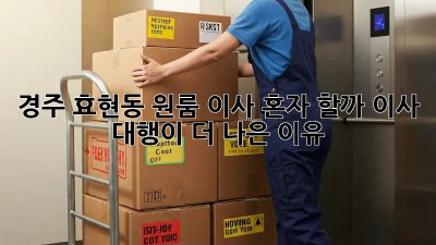 경주 효현동 원룸 이사, 혼자 할까? 이사 대행이 더 나은 이유!